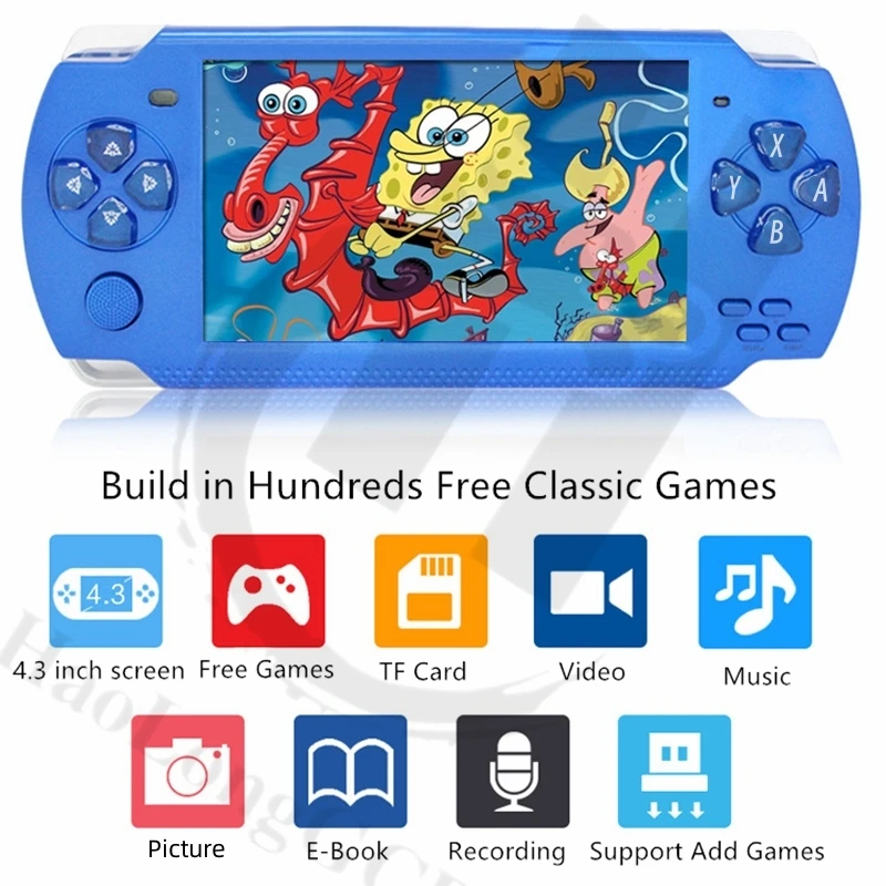 Classic Design X6 4.3 Inch handheld game console 8GB 40GB Memory portable video game built in thousands free games boy Kid Gift