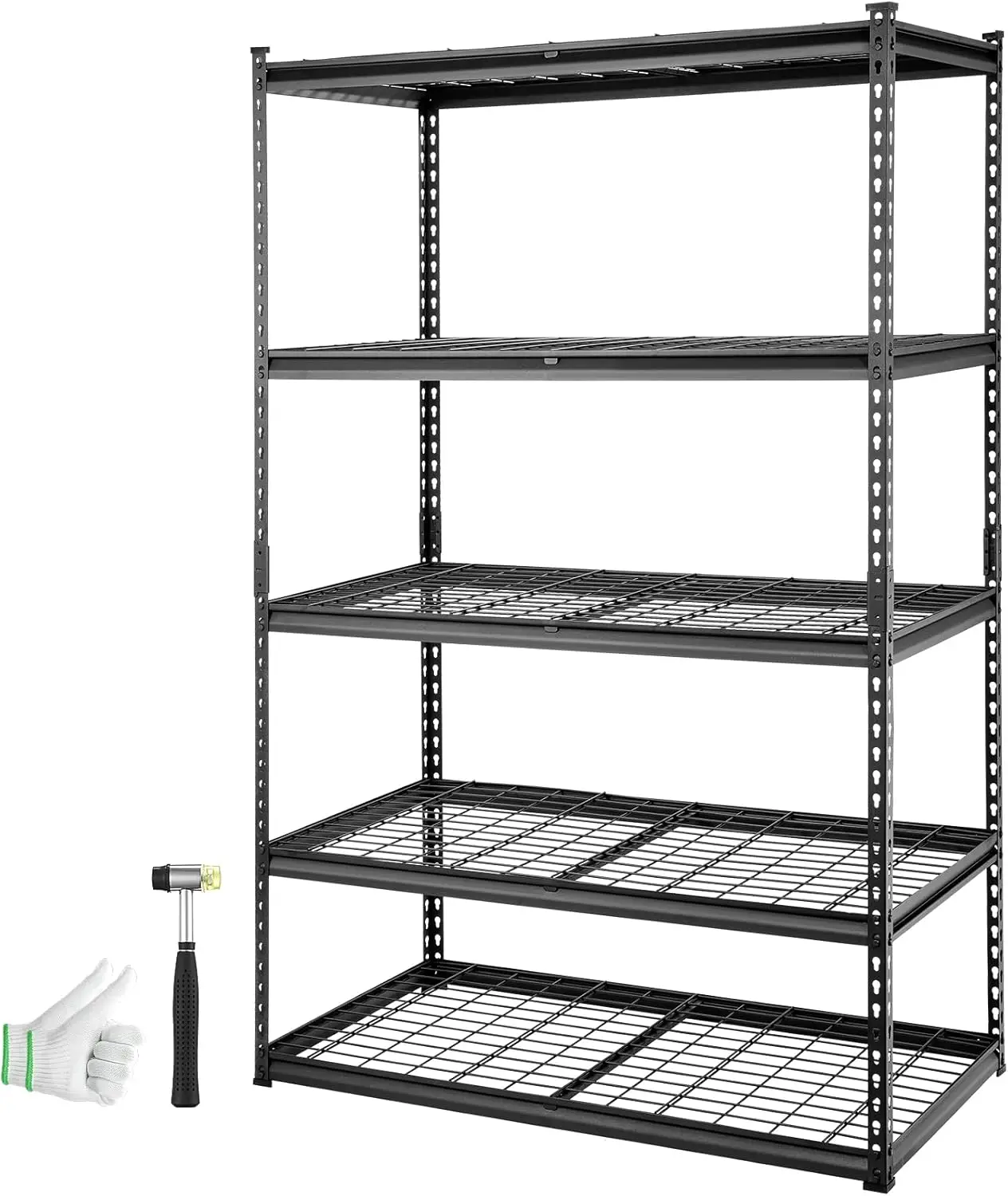 

Storage Shelving Unit, 5-Tier Adjustable Storage Shelves, 48" L x 24" W x 72" H Heavy Duty Garage Storage Shelves