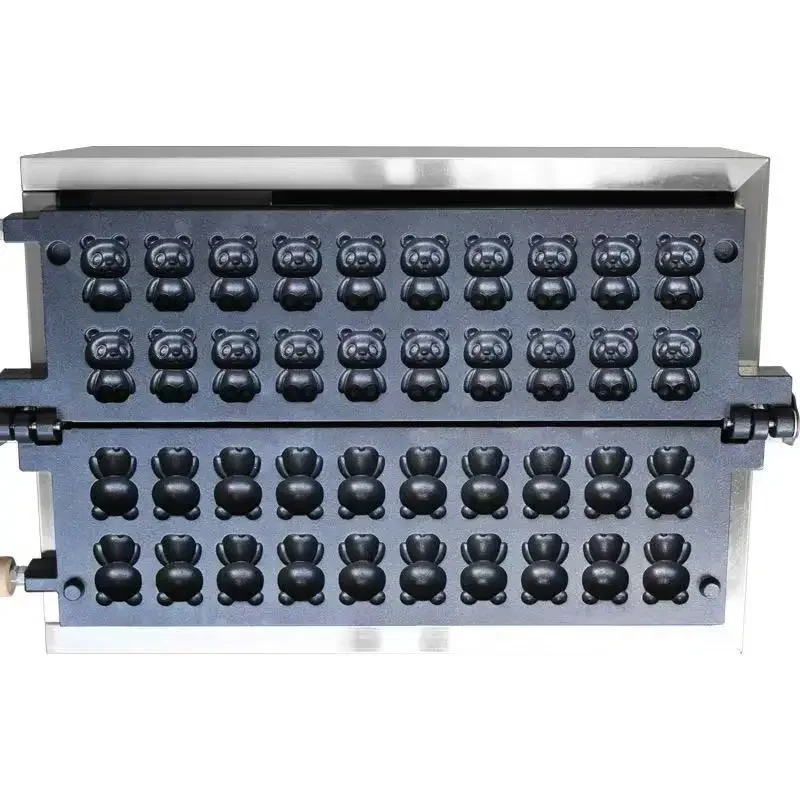 Commercial new electric heating 20 hole bear cartoon burner waffle machine brown bear machine panda shape stall machine