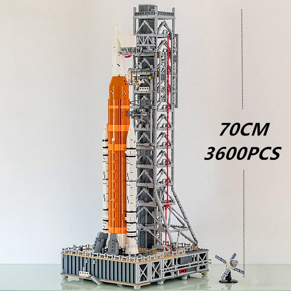 3600PCS NASAS Artemis Space Launch System Tower Spaceship Space Rocket Aopllos Discovery Model Building Blocks Bricks Toy Gift