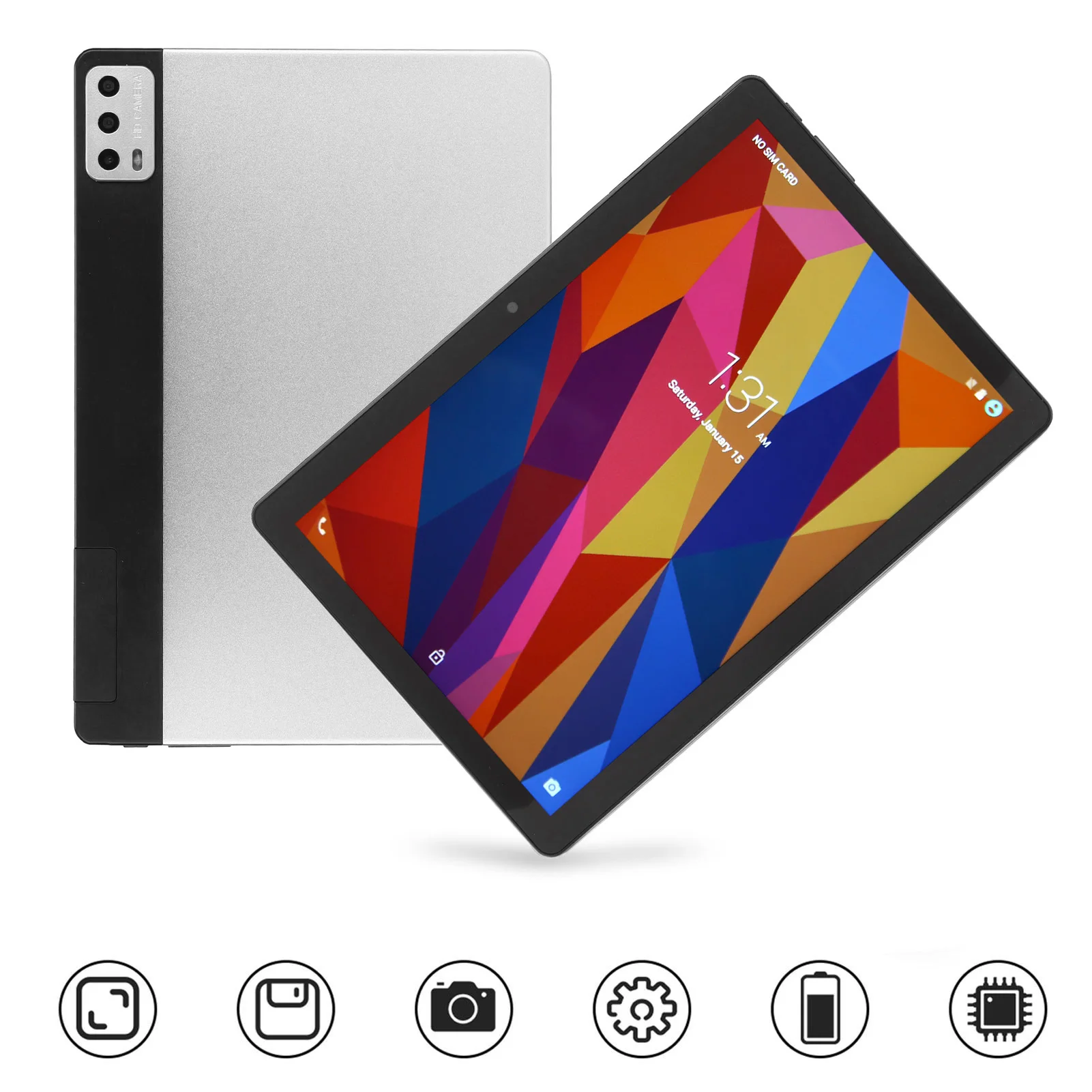 تابلت 10.1 بوصة لنظام Android11 2.4G 5G 5800mAh Type C قابل لإعادة الشحن 8GB RAM 256GB ROM 1920x1200 5MP 13MP ثماني النواة فضي تابلت