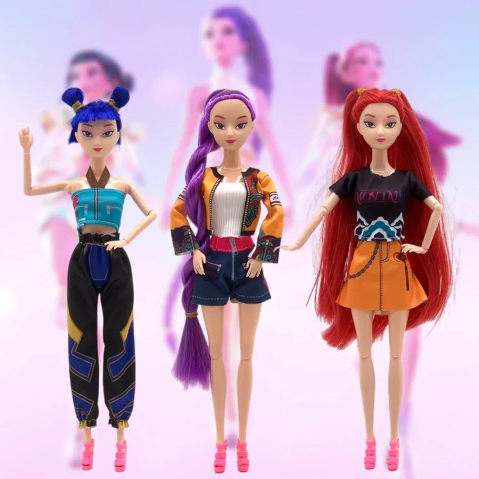 3 قطعة 30 سنتيمتر أنيمي KPop شيطان الصيادين فتاة مجموعة رومي ميرا زوي دمية من الفينيل تمثال الشكل عمل نماذج البلاستيكية لعبة الحلي هدية