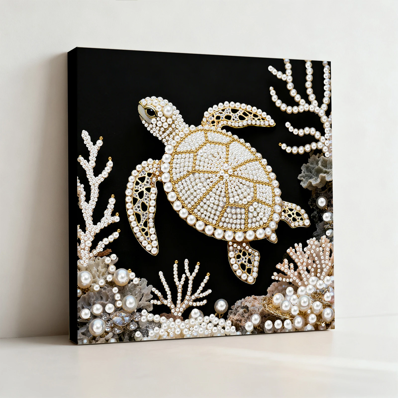 

Turtle DIY Pearl Painting Kit for Adults Home Wall Decor 25x25cm With Frame