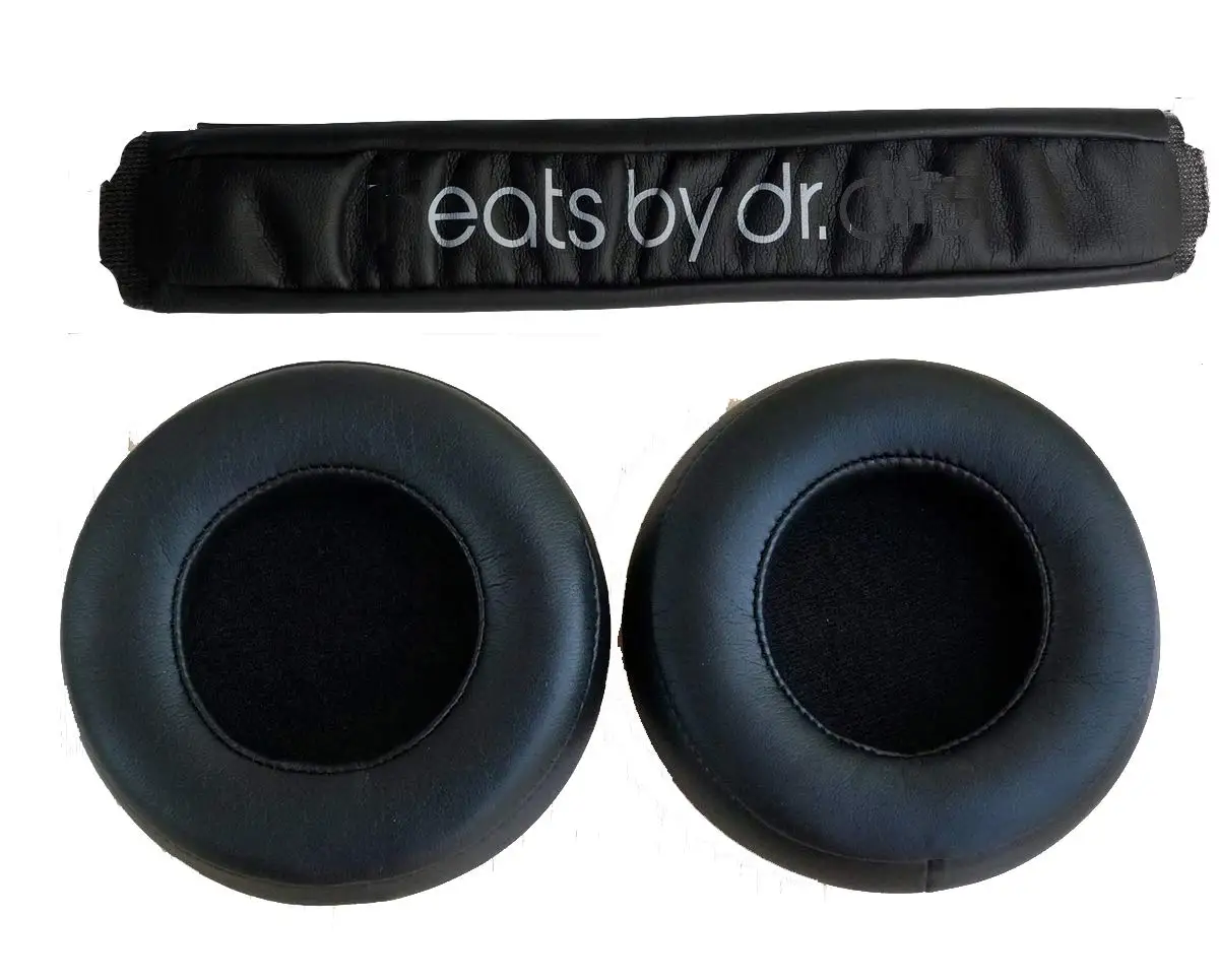 Earpads+Headband Leather Cushion Repair Parts for Beats PRO HI-End & Monster Beats Pro & Detox Wireless Headset(Black)