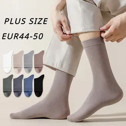 10 Pairs EUR 44-50 Plus Size Men Socks Thin Summer Cotton Socks Breathable High Quality Sports Socks Mid Tube Socks