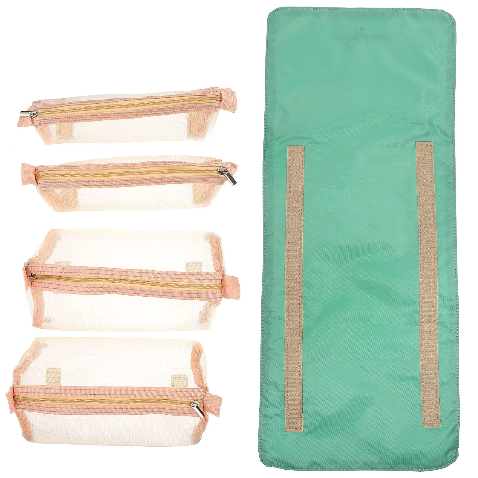 

1Pcs Roll Up Makeup Bag 4 in 1 Separable Case Lightweight Travel Organizer Portable Toiletry Pouch for Girls