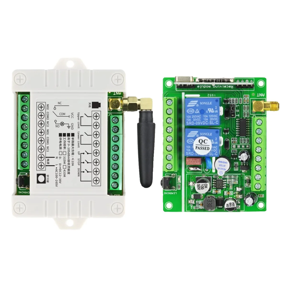 433MHz DC12-36V แรงดันไฟฟ้ากว้าง 2-Way รีโมทคอนโทรลสําหรับโคมไฟโคมไฟโคมระย้า