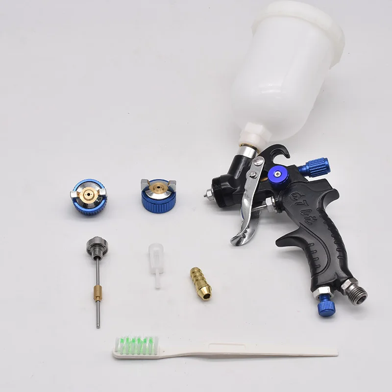 Imagem -06 - Mini Pistola de Pintura com Copo de Mistura e Adaptador Hvlp Air Tank 1.0 mm 0.8 mm 400cc 250cc