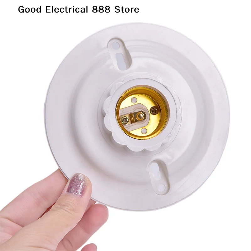 【GE】1pcs High Quality E27 LED Light Bulb Holder Round Socket E27 Base Hanging Lamp Socket Screw Base Light Bulb