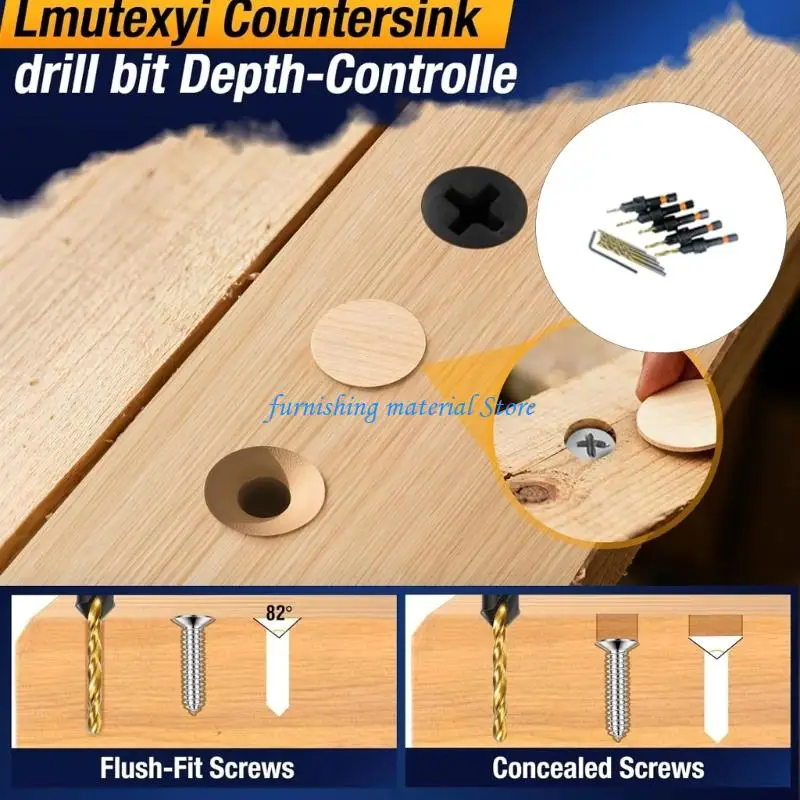 

Y5GD 11Pieces Countersink Drill Bit Featuring Metal Coating Shank Design for Multiple Materials Drilling Including