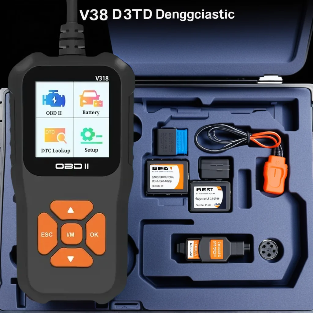 

OBD2 Car Diagnostic Tool - Engine Code Reader with Battery Test & Reset Function