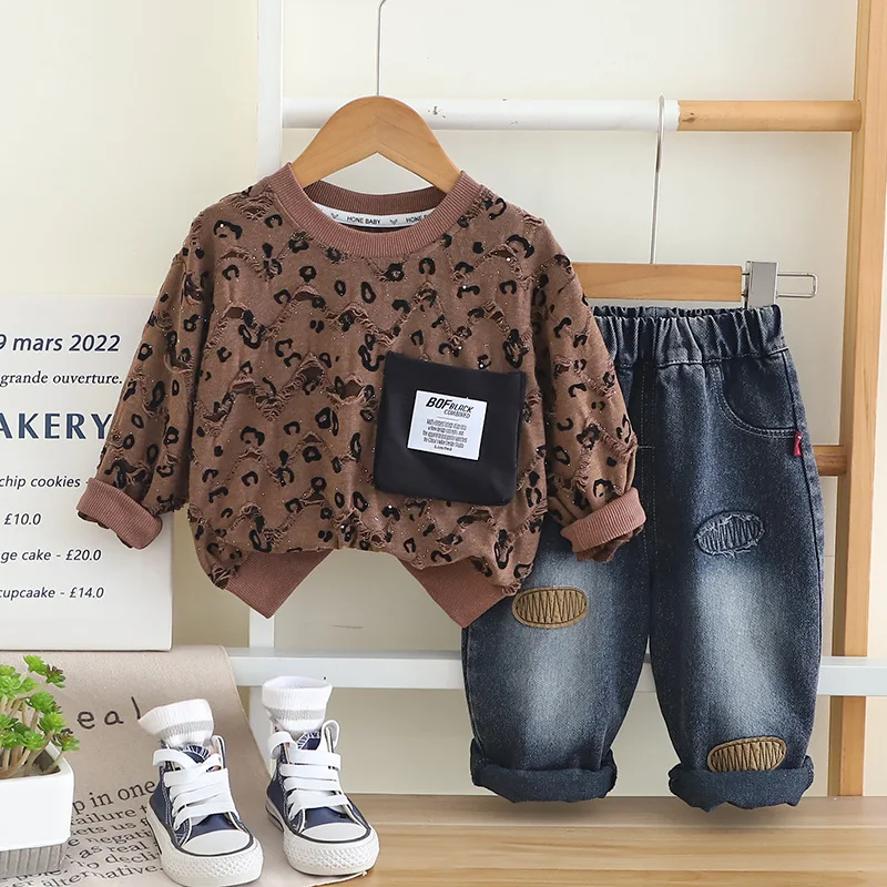 

New Spring Autumn Baby Girls Clothes Children Boys Sports Long Sleeved T-Shirt Pants 2Pcs/Sets Infant Costume Kids Tracksuits