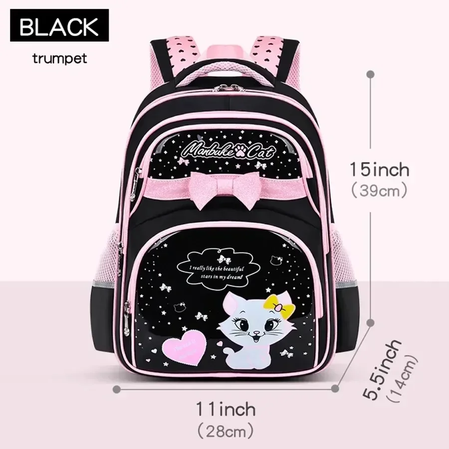 Children\'s Shoulder Bag Girl Pink Cute Kitten Backpack Children\'s Holiday Gift Princess Backpack