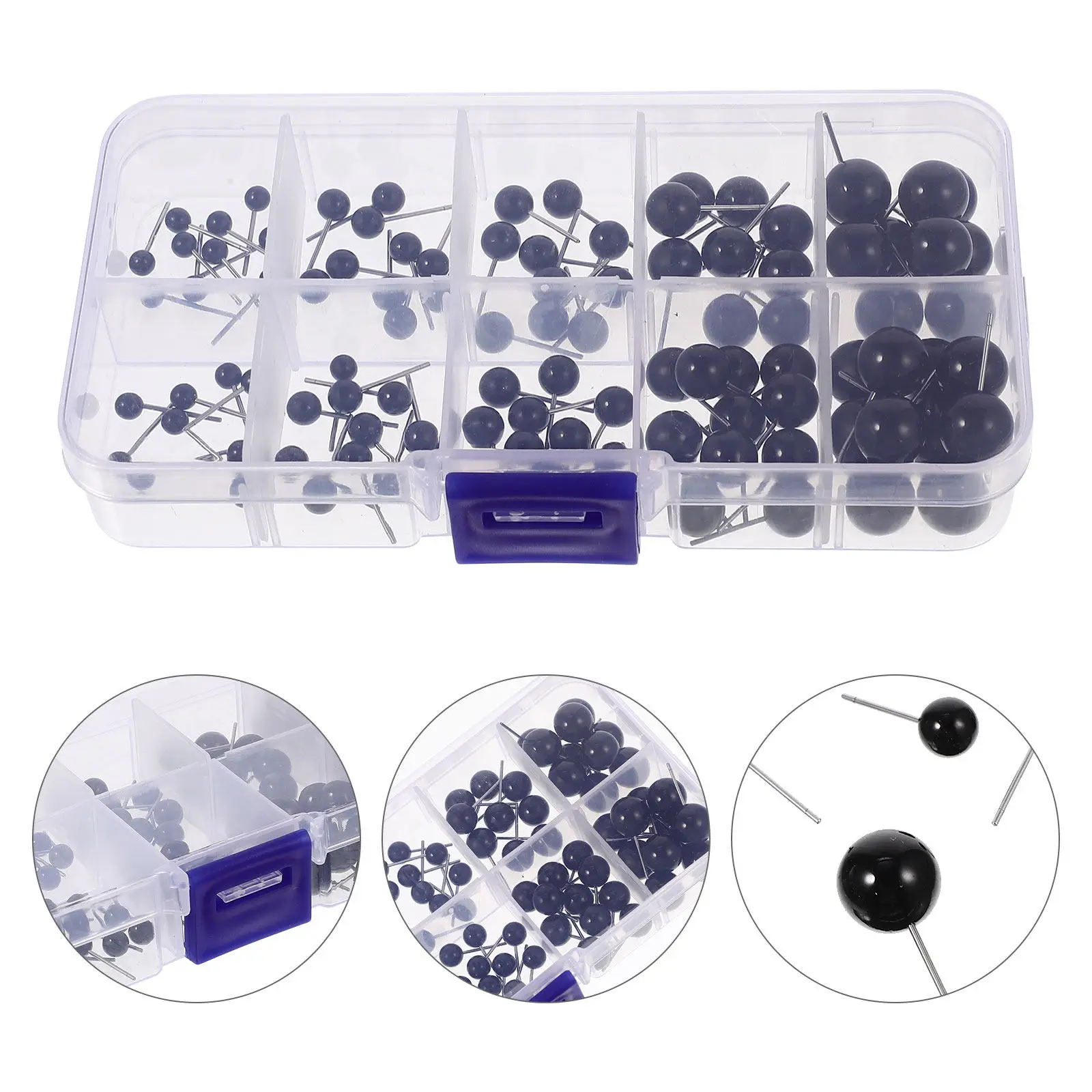 100Pcs Crochet Safety Eyes Premium ABS Steel Pins for DIY Wool Felt Animals Knitting Crafts and Stuffed Animals Accessories