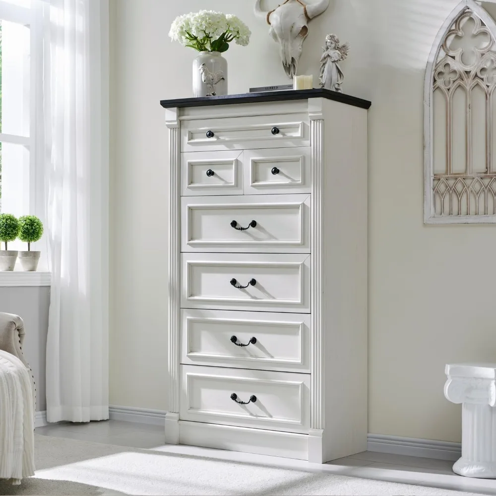 Farmhouse 7 Drawers Dresser for Bedroom, 57