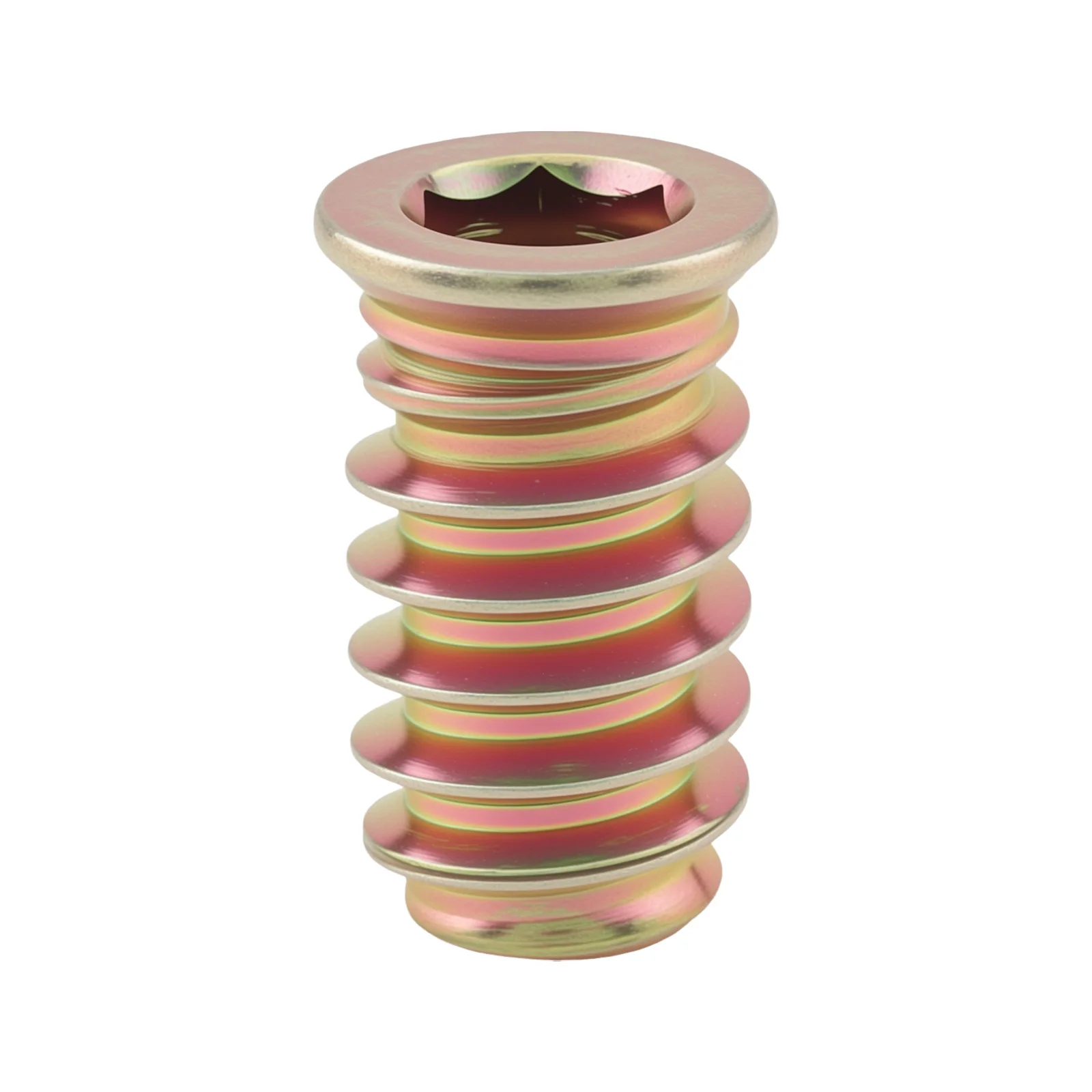 100 Pcs Hex Socket Drive Nut Inserts Set 1/4 inch 20 x 20 mm Threaded Inserts for Wood Metal Screws with Hex Wrench Drill Bit