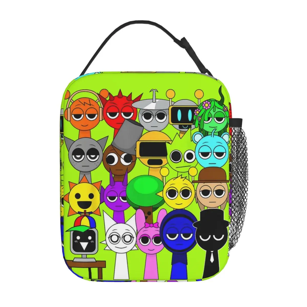 

Incredibox Sprunki Изолированные сумки для обеда Термосумка Многоразовая игра ужасов Большая сумка-тоут Ланч-бокс Сумки для еды Работа на открытом воздухе