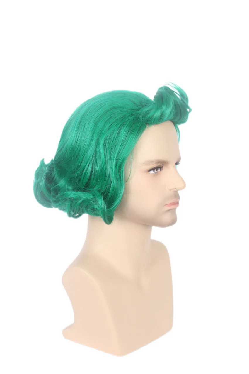 Oompa Loompa Cosplay Wig Short Green Cosplay Wig for Oompa Loompa Wonka Costume Wigs