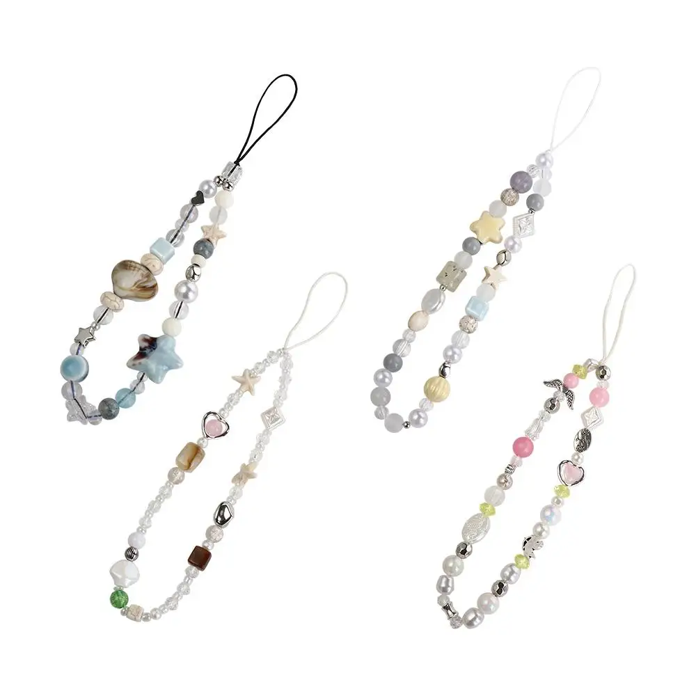 

Star Pearl Beaded Phone Chain Phone Charms Anti-Lost Phone Strap Wrist Strap Handmade Mobile Lanyard Women Girls