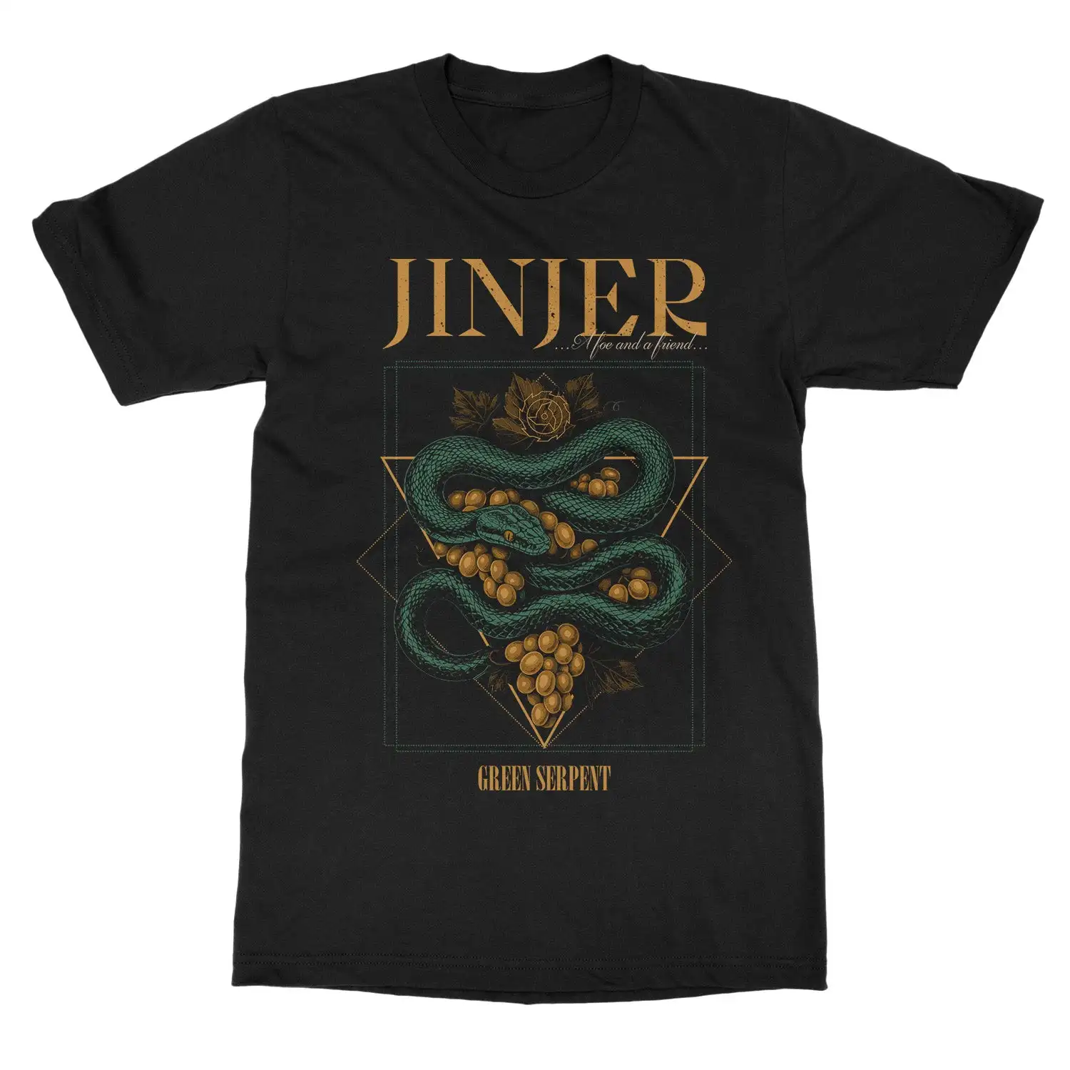 Jinjer Green Serpent Band T-Shirt, 100 % Baumwolle, Grafik-T-Shirt für Herren und Damen, Sommer-Streetwear-Top