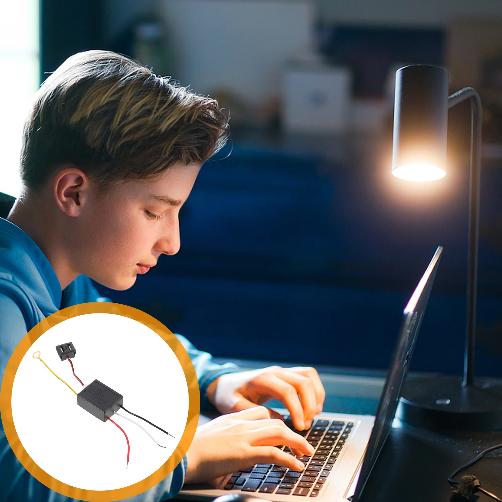 

1 шт. USB-адаптер, настольная лампа, черный, длинный настольный светильник, сенсорный переключатель для работы, учебы, адаптер настольной лампы