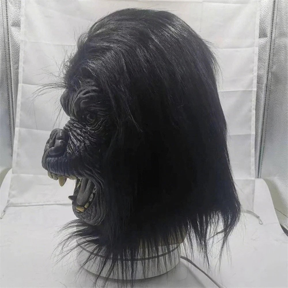 Maschera di Halloween Raptor con pelliccia originale Drago Testa di dinosauro Mascara in lattice Cosplay Costume da casco per animali pelosi per uomo adulto