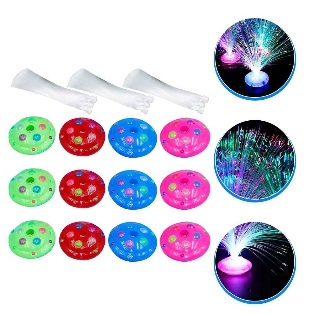 12 Pcs Tabletop Light Colorful Fiber Optic Lights Night for Kids Car Changing Child