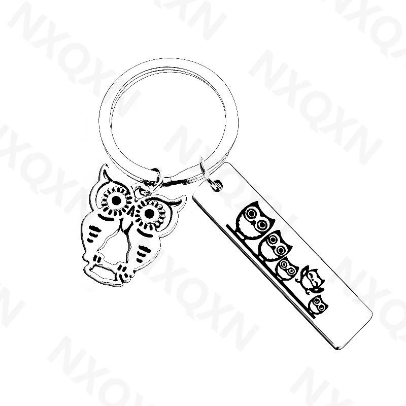 Classic Hollow Owl Alloy Keychain Flying Animals Bird Key Ring For Men Boy Friendship Gift Handmade Jewelry Set