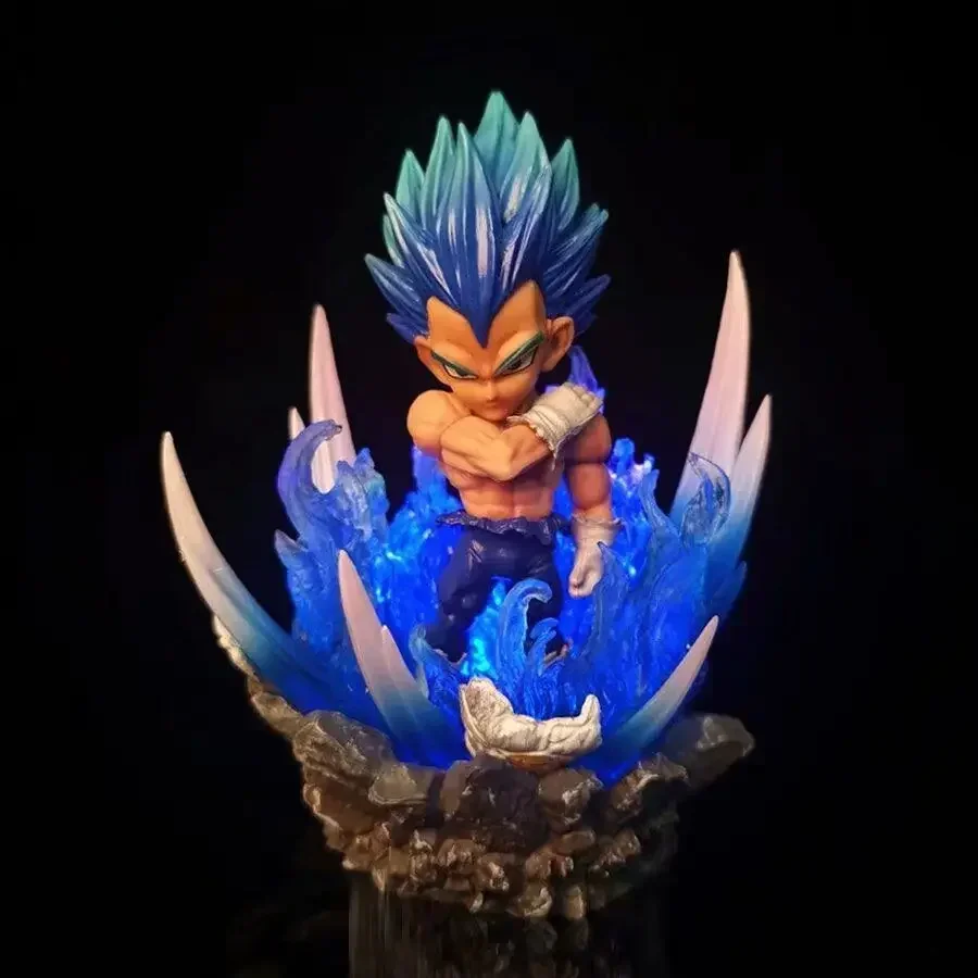 Figuras de Dragon Ball Gk, versión luminosa G5, Son Goku, Vegeta, escena brillante colorida, modelo de Anime, colección de adornos, juguete de regalo, 10cm