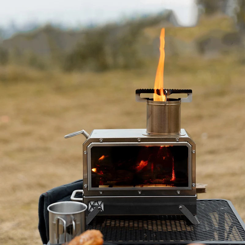 Camping Firewood Stove, Outdoor Portable Picnic Stove, Stainless Steel Heating Stove, Wood Burning Stove