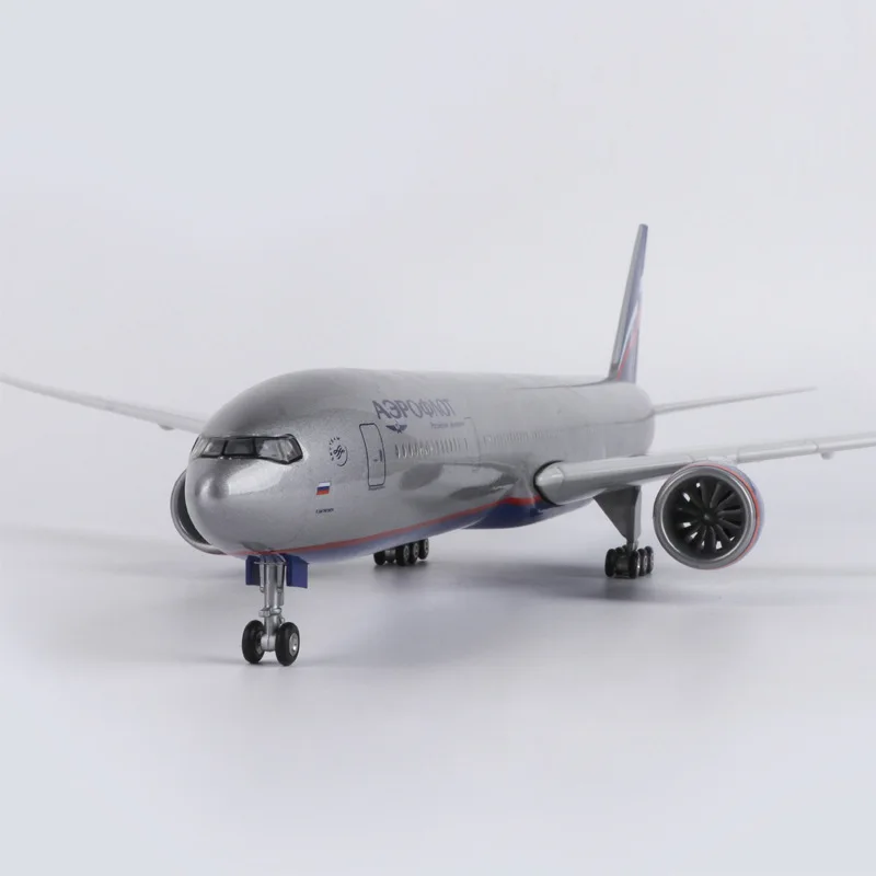 1/157 Scale B777 Aeroflot Model Plane Kit Resin Miniature Plane W Light and Wheel Landing Gear For Collection Gift