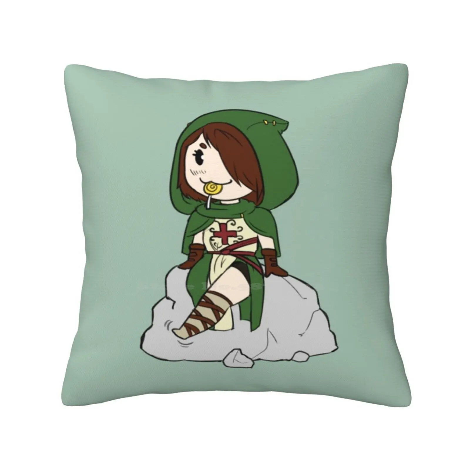 Emerald Herald Shanalotte Funny Cute Decor Square Pillowcase Emerald Herald Shanalotte Fire Keeper