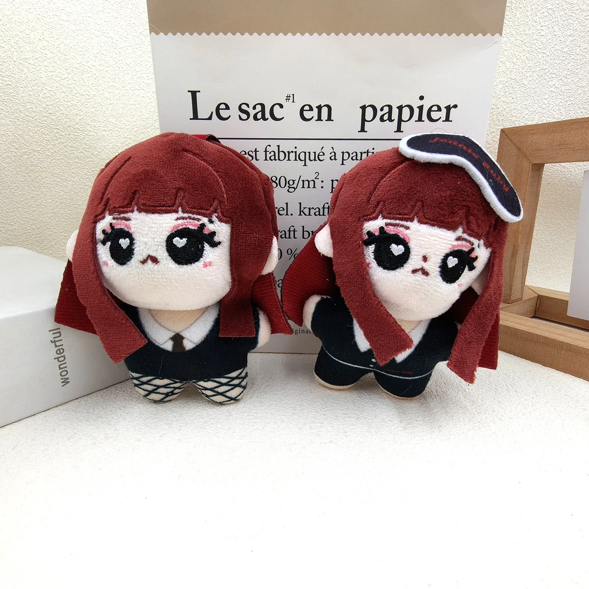 Ruby Red Hair Jenny Cartoon Plush Keychain Cute Girl Stuffed Doll Pendant Backpack Bag Charm Gift - view 4