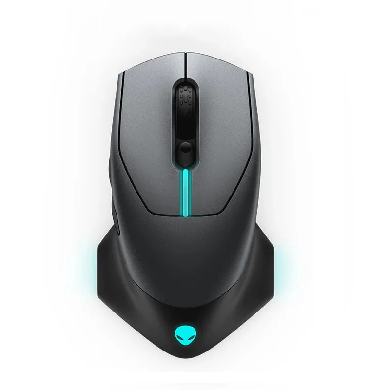 ماوس ألعاب سلكي ولاسلكي ، مستشعر بصري ، 7 أزرار ، 3 مناطق ، إضاءة Alienfx RGB