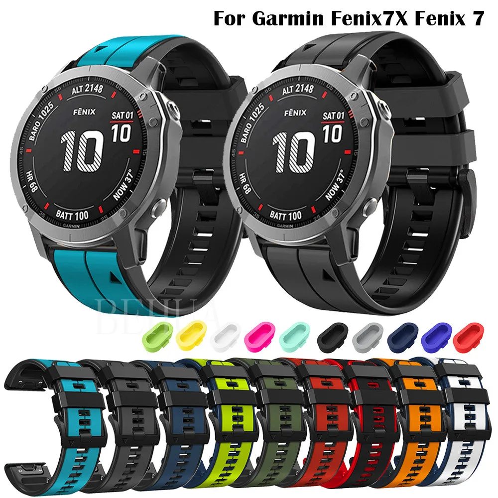 

22 26mm Silicone WatchStrap For Garmin Fenix 7x 6 5 6X Pro 5X Plus Fenix 3HR Quick Release Wrist Strap For Garmin Enduro 2 Band