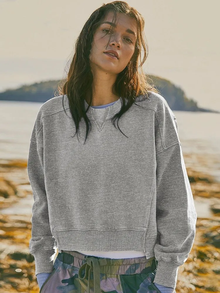 

Autumn Winter Sweatshirt Pullover ;Women Solid Casual Street Style Hoodies O Neck Hoodie Lady ;Fashion Long Sleeve Loose Tops