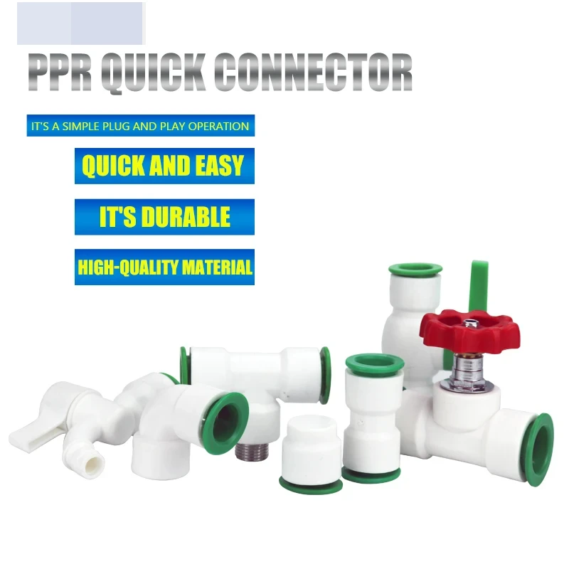 

PPR fittings pipe fittings joint 20mm 25mm 32mm variable diameter direct elbow three-way flexible joint No heating Connector