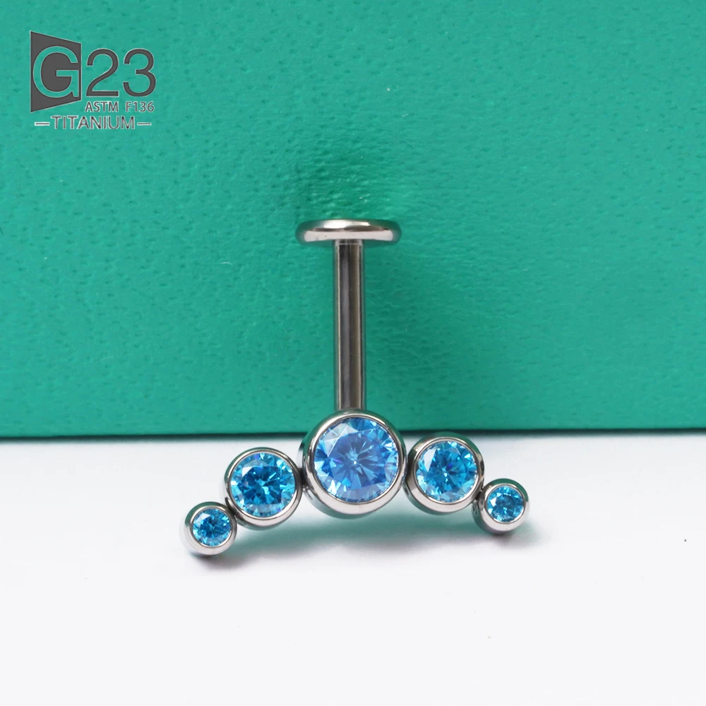 G23 Titanium Implant Grade Opal Earrings Tragus Conch Cartilage Perforated Lip 16G Labret Internal Thread Piercing Jewelry