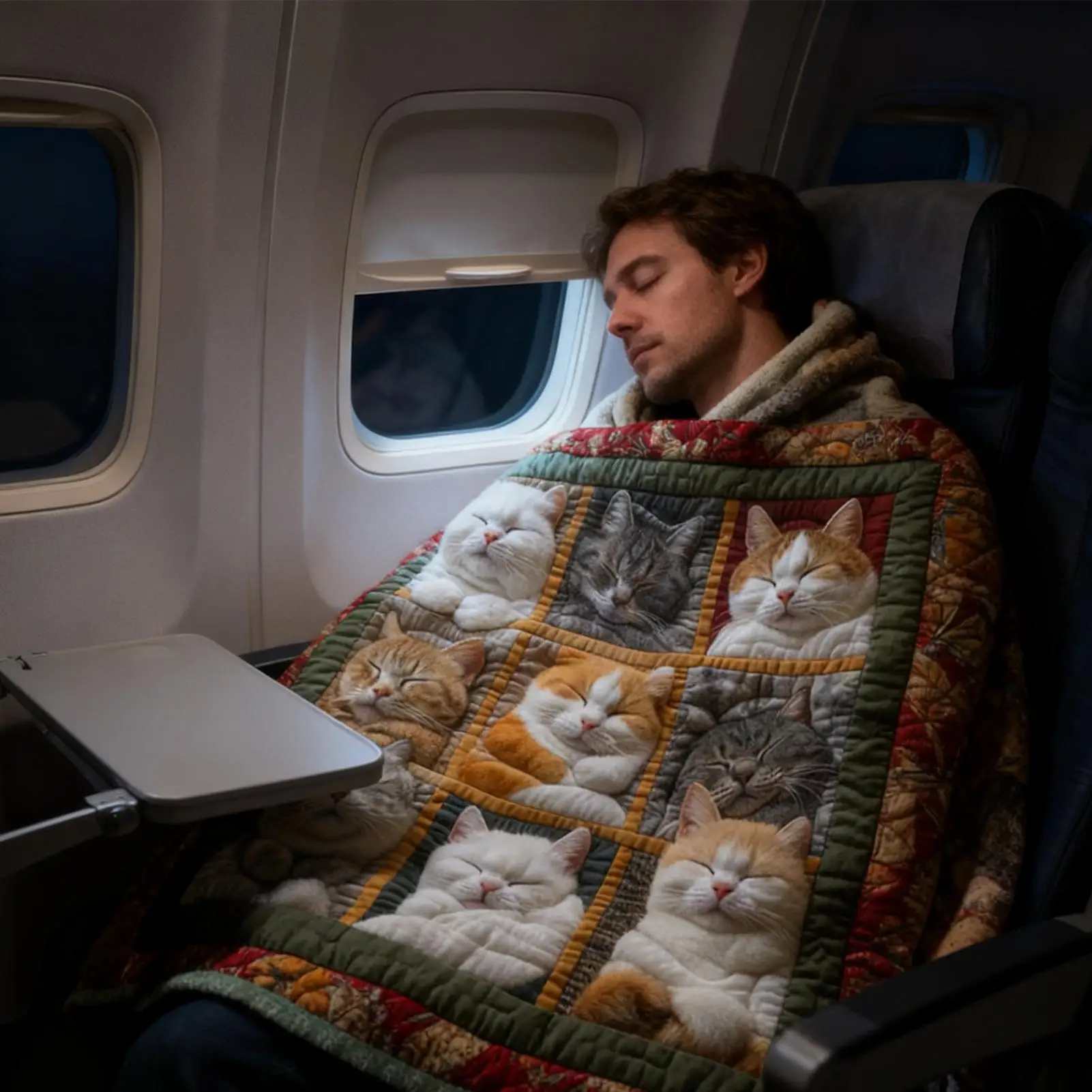 Blanket For Couch Skin-Friendly Cat Print Soft Air Conditioning Blanket For Sofa Couch Living Room Kitchen Bedroom Chair Car Bed