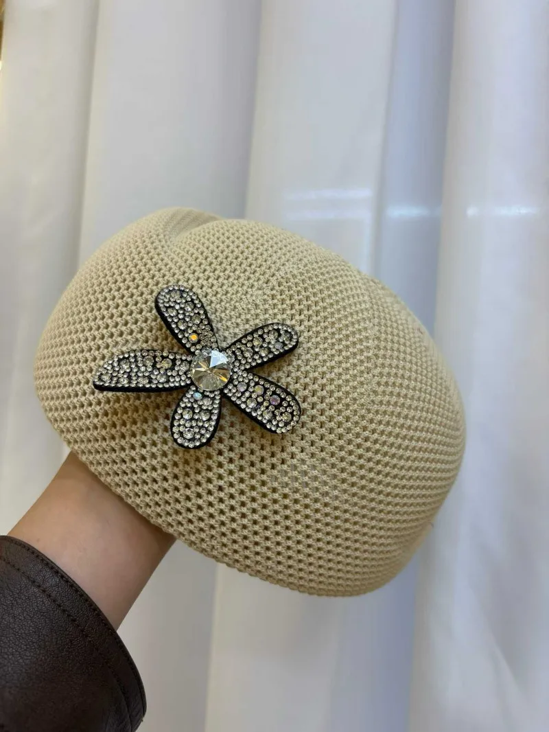 Elegante französische Blumen-Baskenmütze mit Aushöhlungen für Damen – Sommerliche koreanische Mode, süße, vielseitige Stewardess-Mütze, Künstlerhut – Detail 14