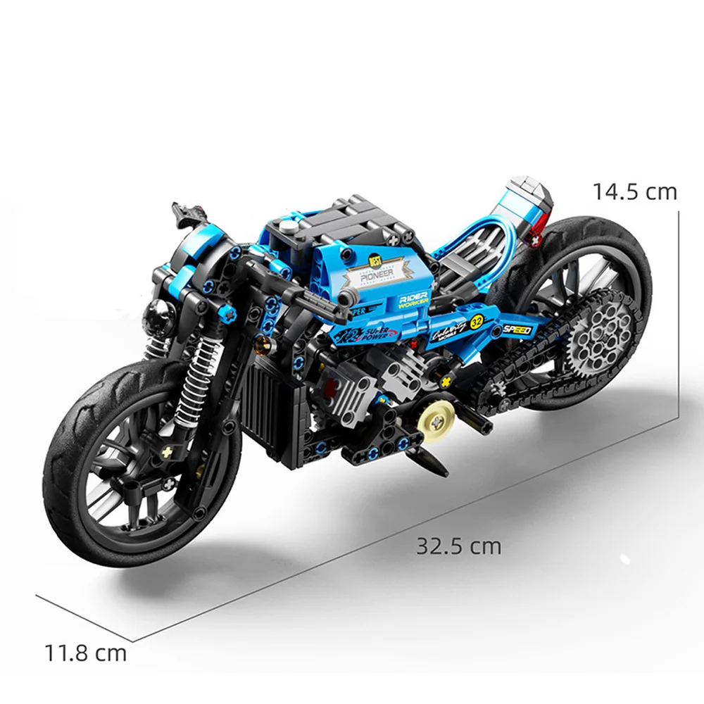 Technical British Scrambling Cafe Racer Motorcycle Moc Build Block Motor Dirt Bike KX450 Model Brick Construction Toy Collection