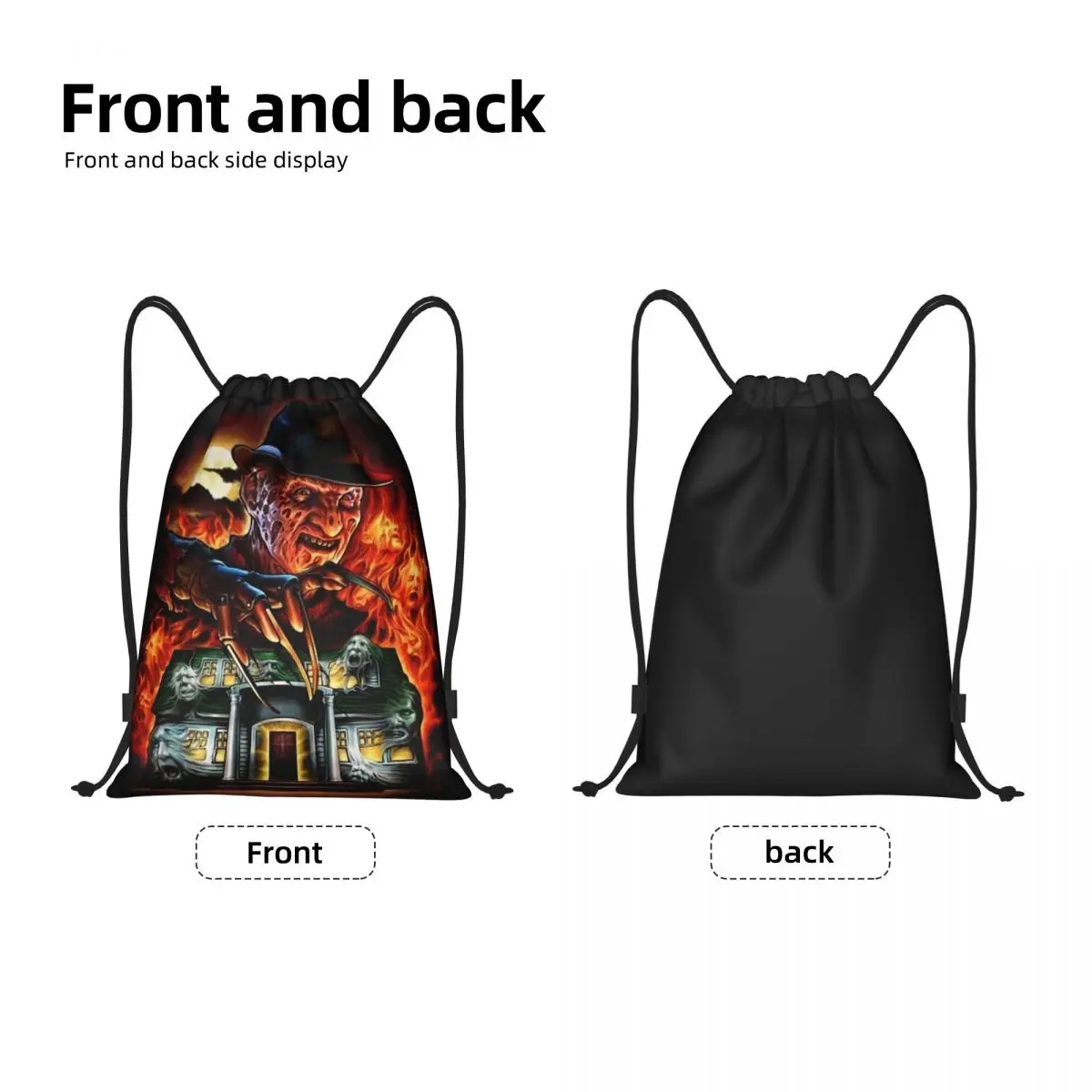 Horror Movie Killer Drawstring Bags Men Women Portable Sports Gym Sackpack Halloween Film Training Backpacks