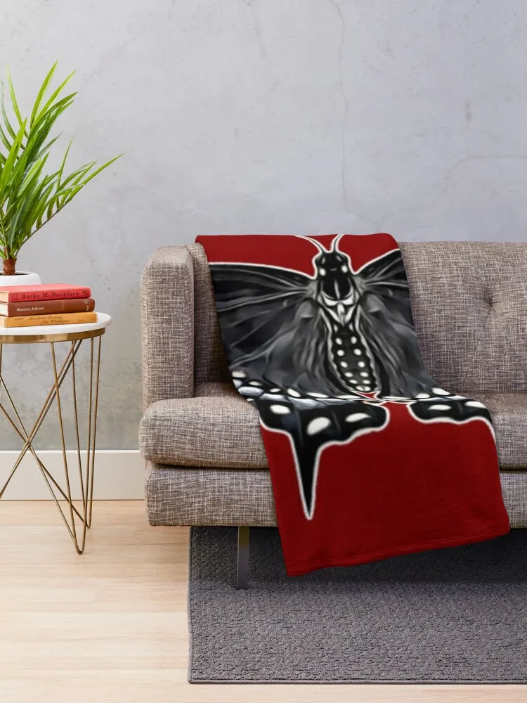 Eastern Black Swallowtail Butterfly - Dark (Simplistic) Throw Blanket Nap Soft Plush Plaid Luxury Designer Tourist Blankets