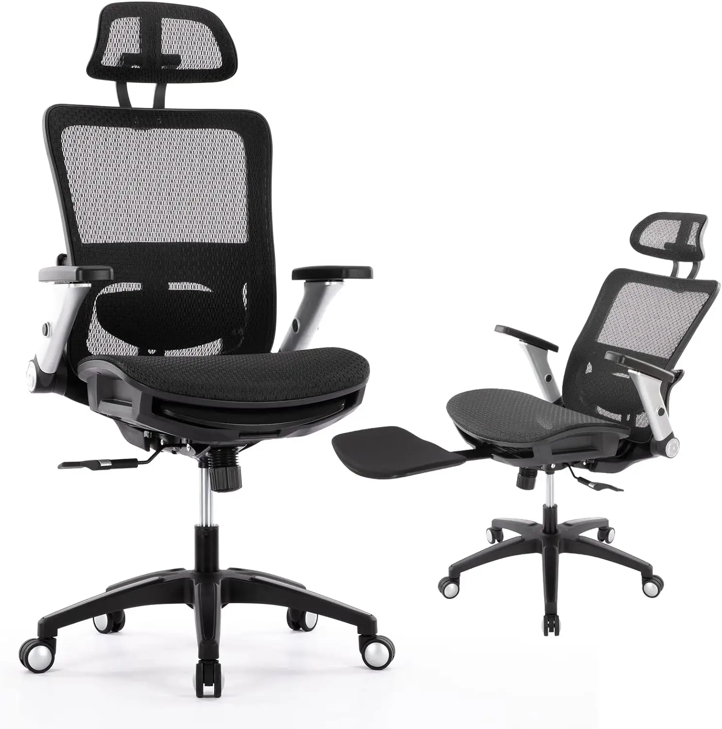 

Ergonomic Mesh Office Chair with Footrest, High Back Computer Executive Desk Chair with Headrest and 4D Flip-up Armrests,