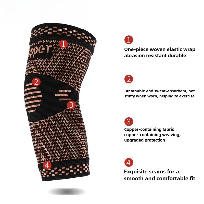 New Unisex Arm Sleeves with Extended Wrist Guards Sweat-Wicking and Breathable Cycling Elbow Pads with Copper for Outdoor Sports