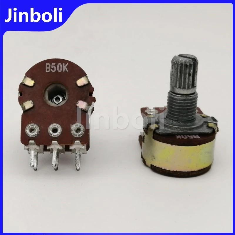 3PCS WTH148 16 Type B50K*2 6-Pin Dual Speaker Amplifier Audio Volume Potentiometer Flower Shaft Length 15mm