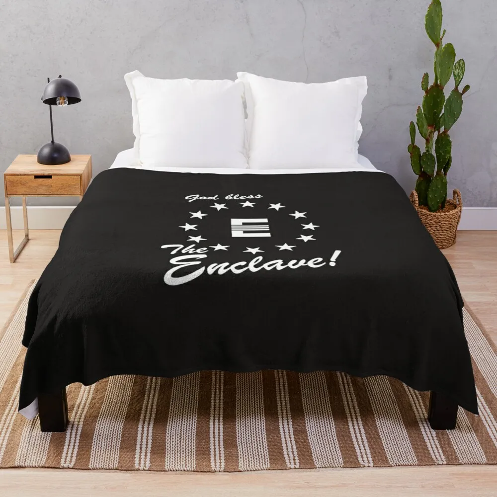 

God Bless The Enclave logo - High quality Essential T-Shirt Throw Blanket Single halloween Blankets