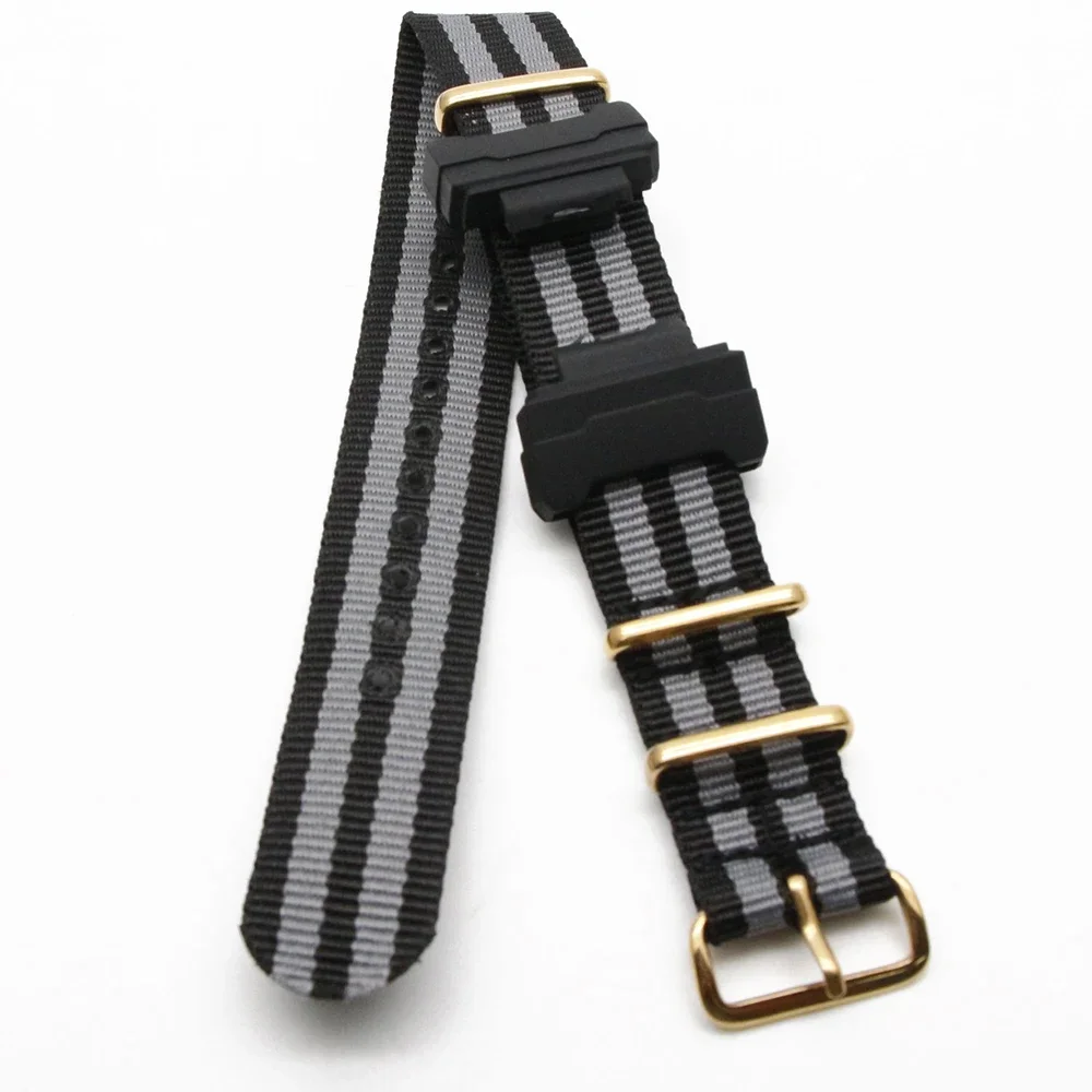 Nylon Watch Strap For Casio G-Shock GA100 GA120 GA110 GA400 Men Women Replacement Watchband Bracelet Gold Buckle