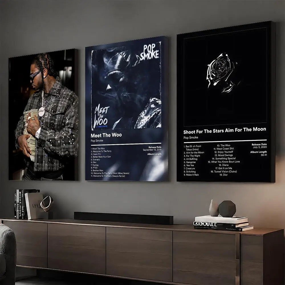 Pop S-Smoke Rapper Album Painting Calligraphy HD Modern Style Inner Frame Canvas Poster Bedroom Room Hallway Wall Art Decor