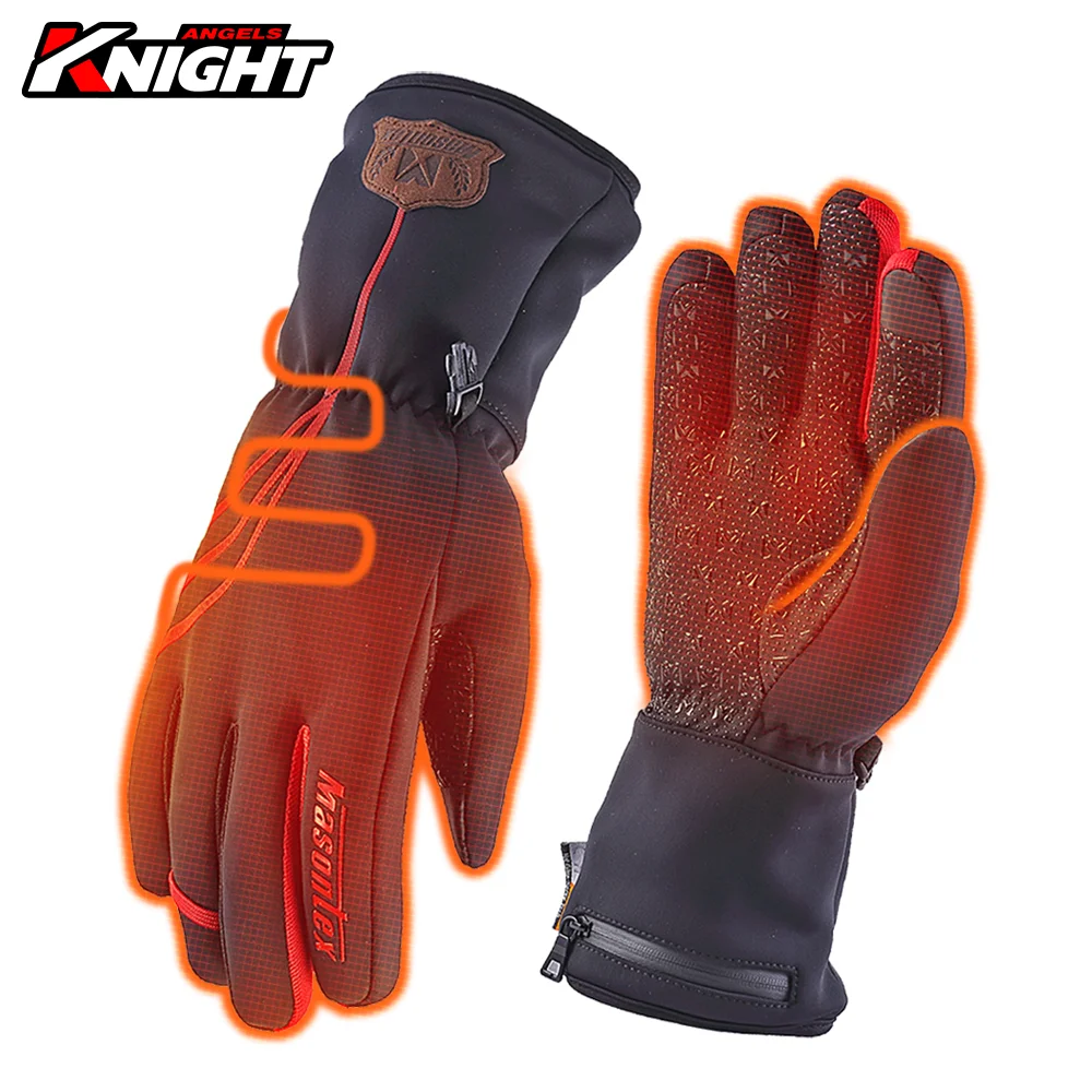 

Heated Gloves Winter Motorcycle Waterproof Carbon Fibre Heating Gloves Snowmobile Battery Powered Heating Gloves Touch Screen